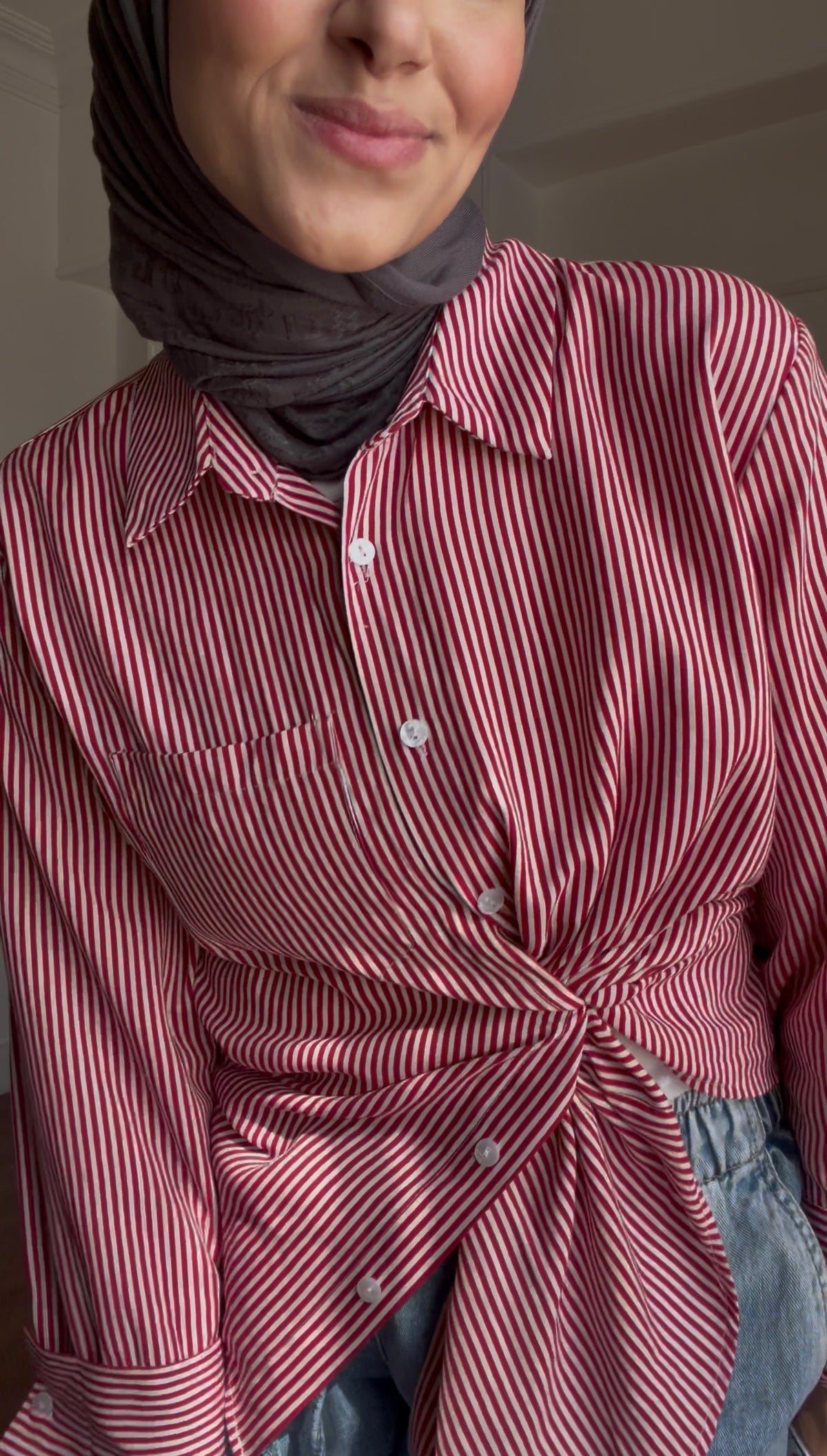 Stripped red shirt