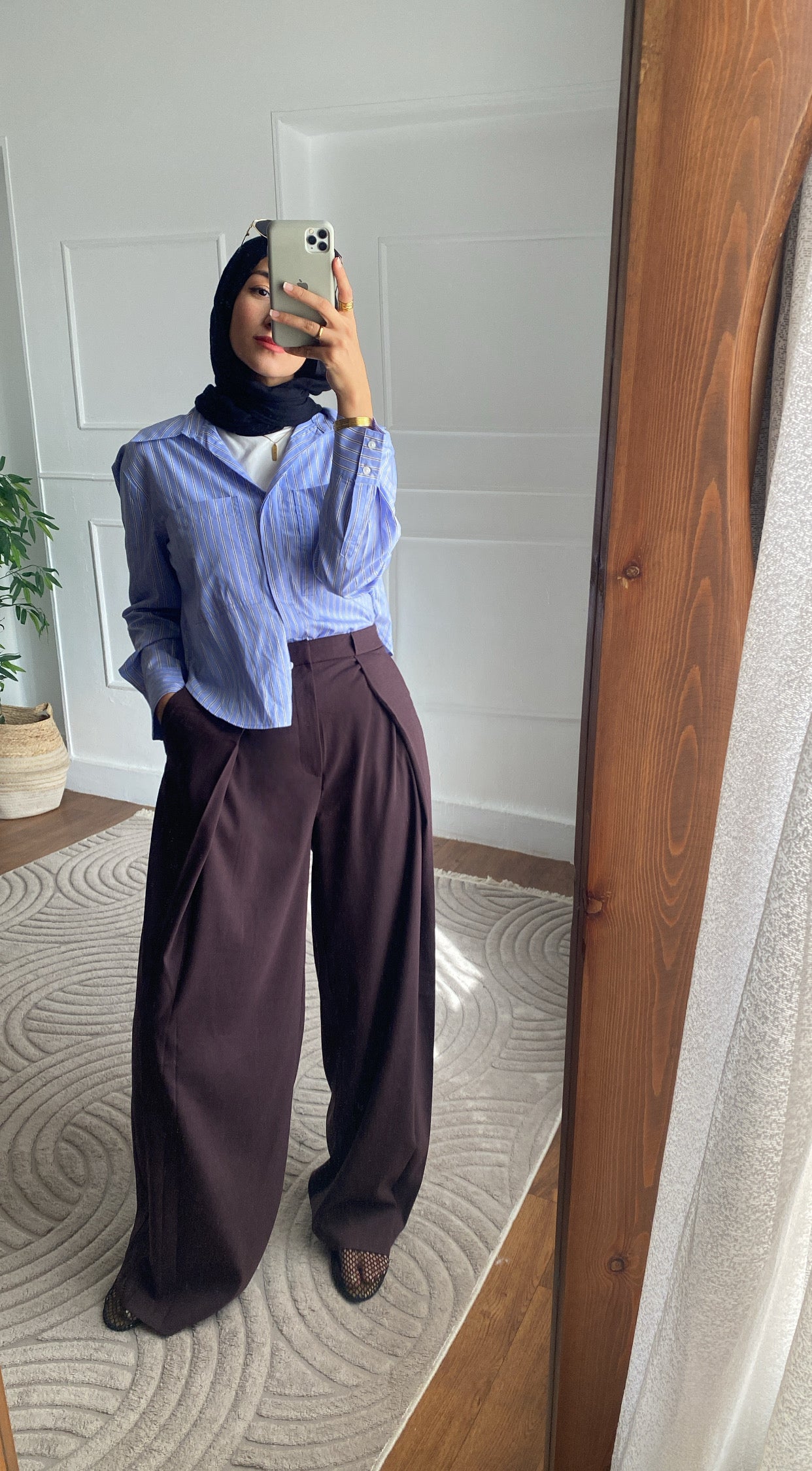 Hook-and-Loop Wide-leg pants