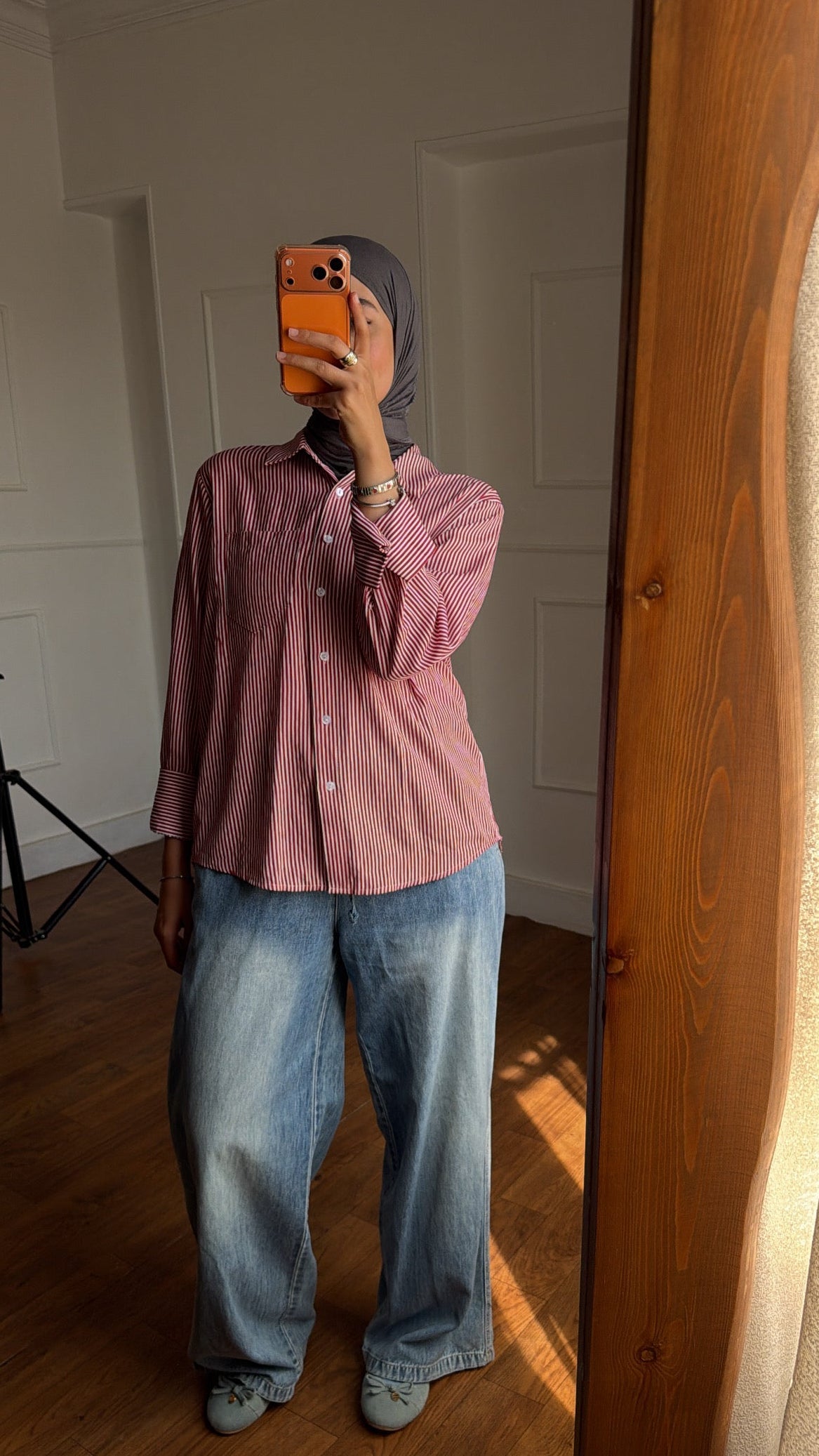 Stripped red shirt
