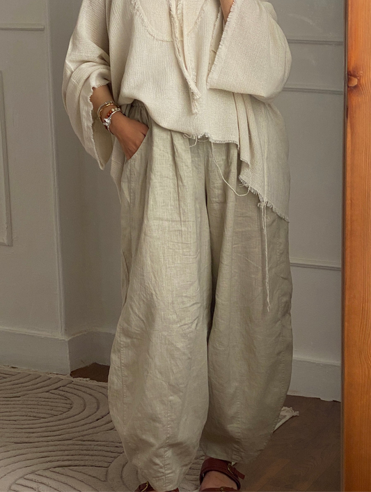 Balloon pants in beige