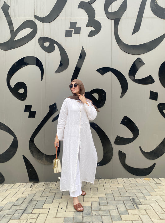 HANA Pure linen shirt dress
