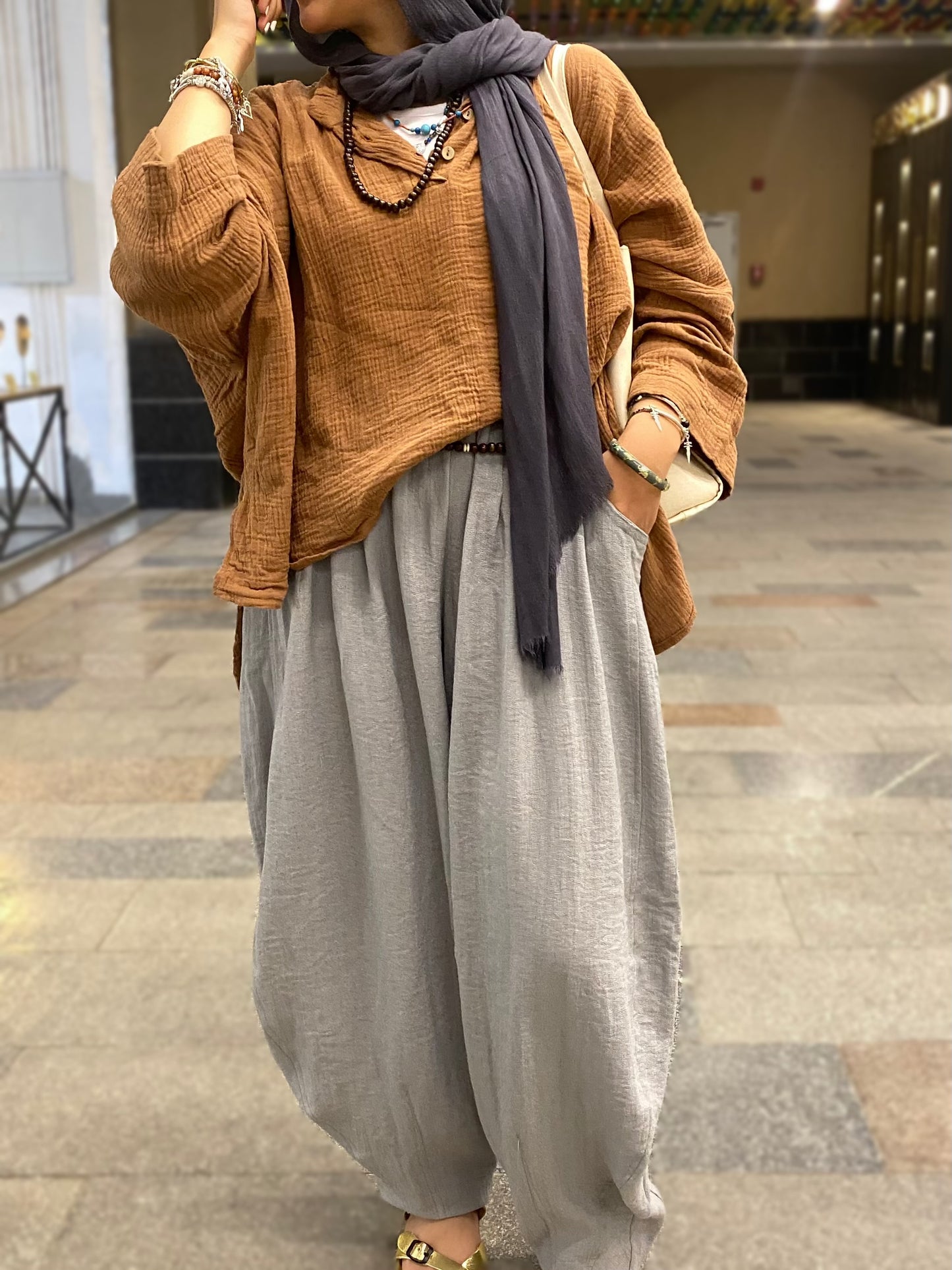 Balloon pants in grey